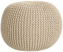 HOME Knitted Footstool - Natural.